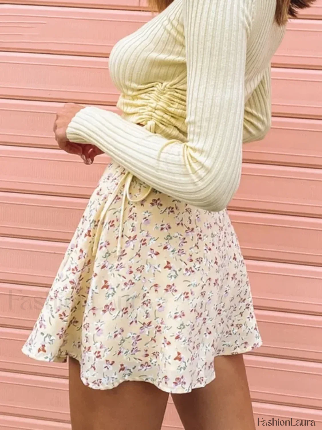 Boho Floral Pleated Beach Skirt - Image 12