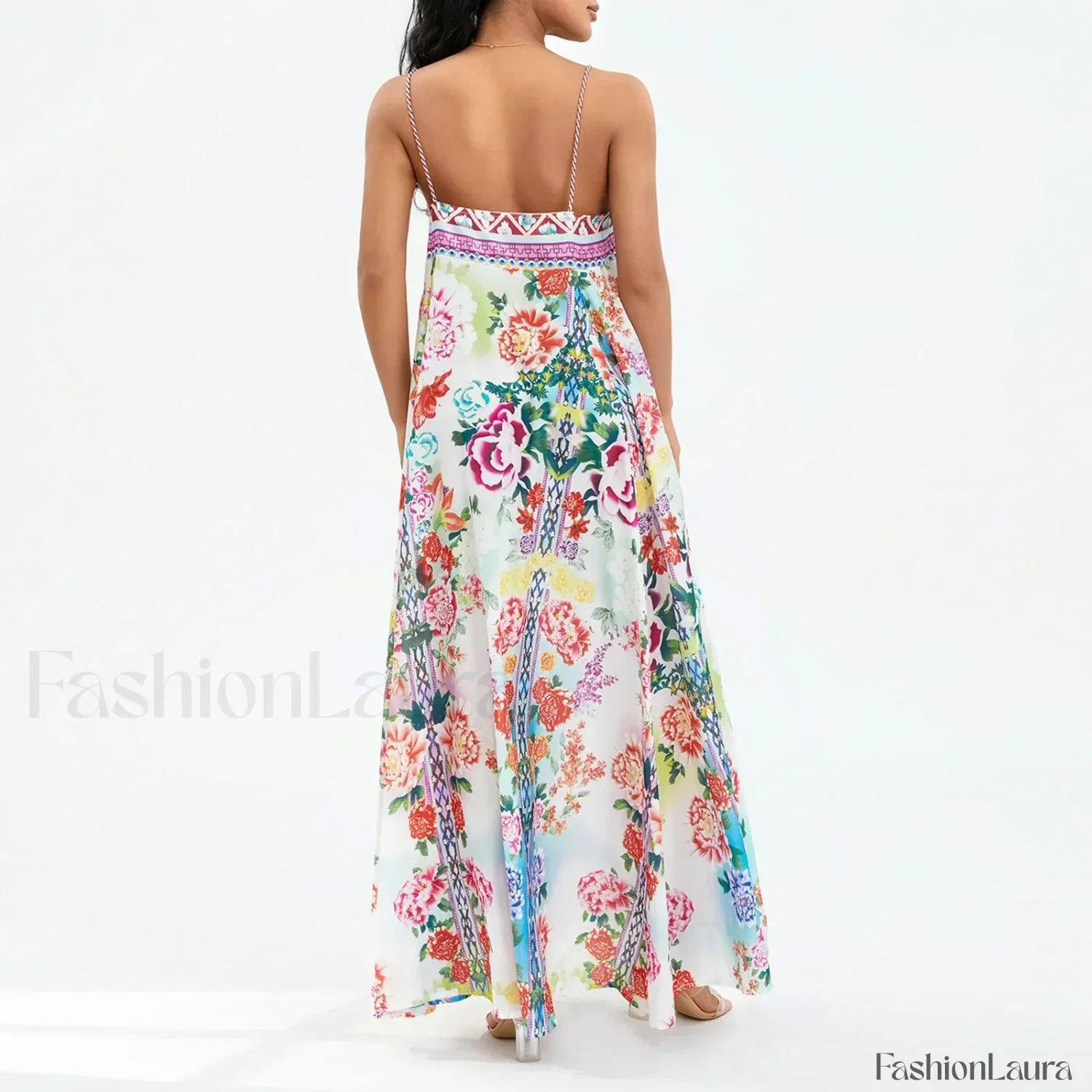 Boho Floral Slit Sleeveless Maxi Dress - Image 10