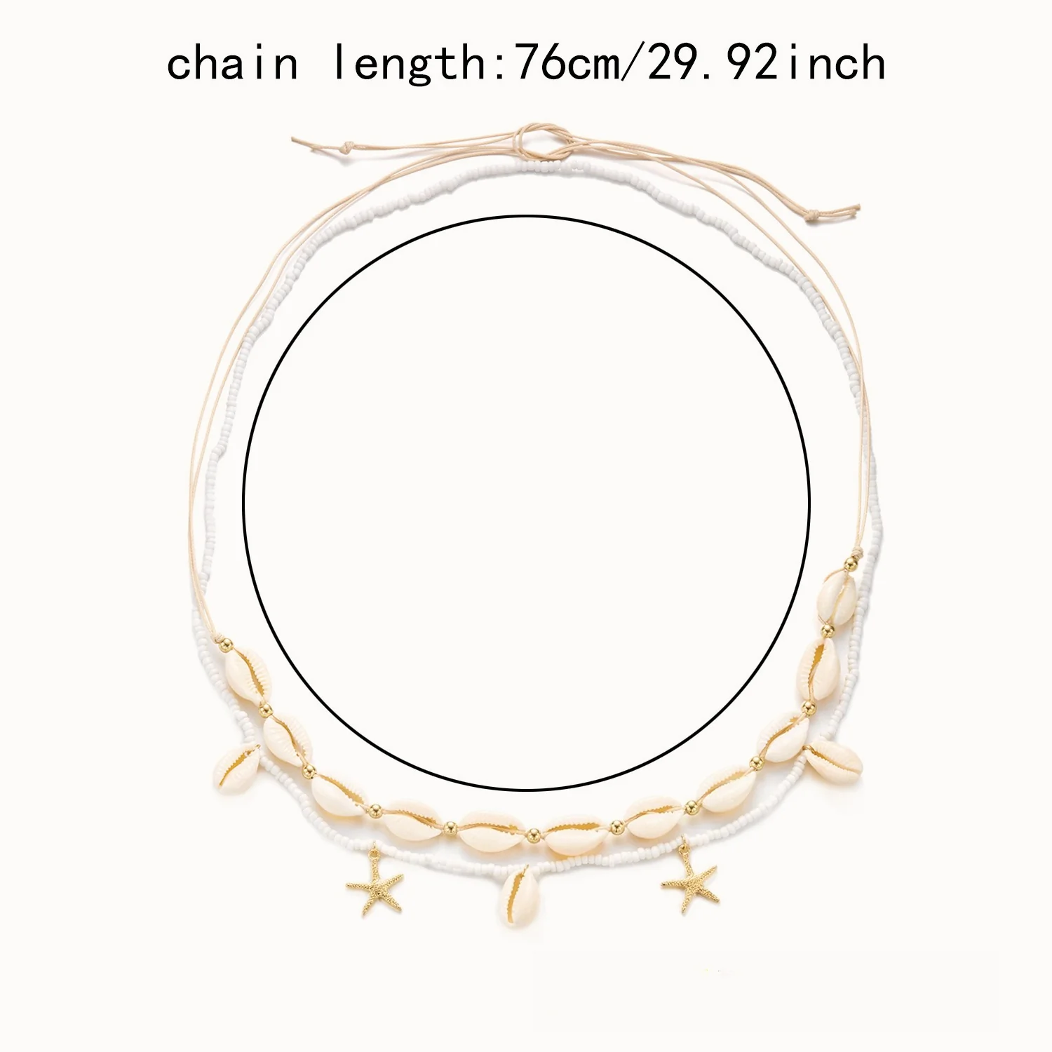 Boho Shell Beaded Elastic Waist Chain Set - Image 5