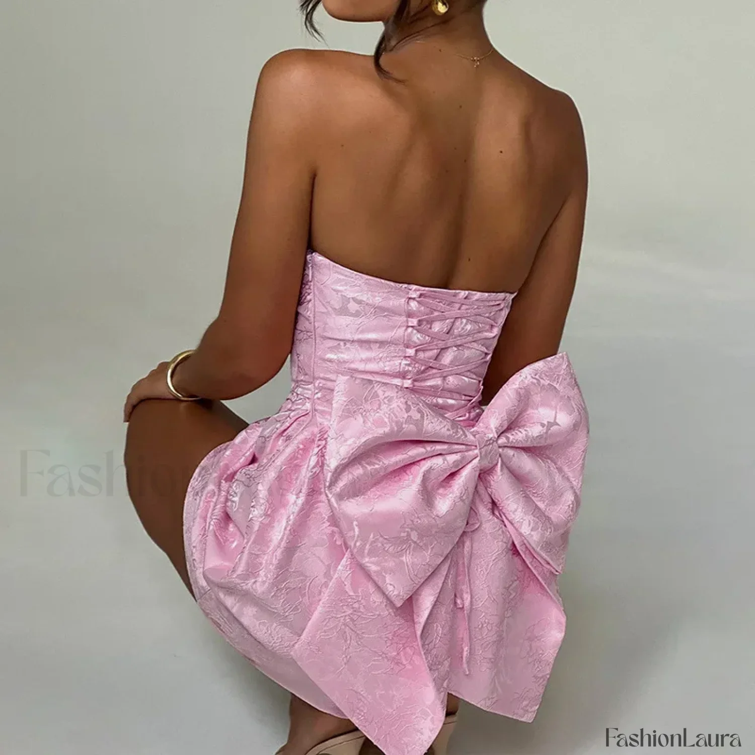 Bow Bandage Party Mini Dress - Image 8