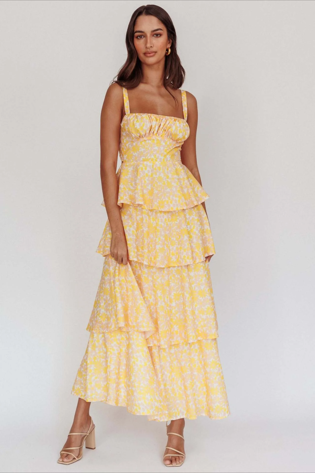 Bow Detail Printed Slim Party Floral Dress - Image 3