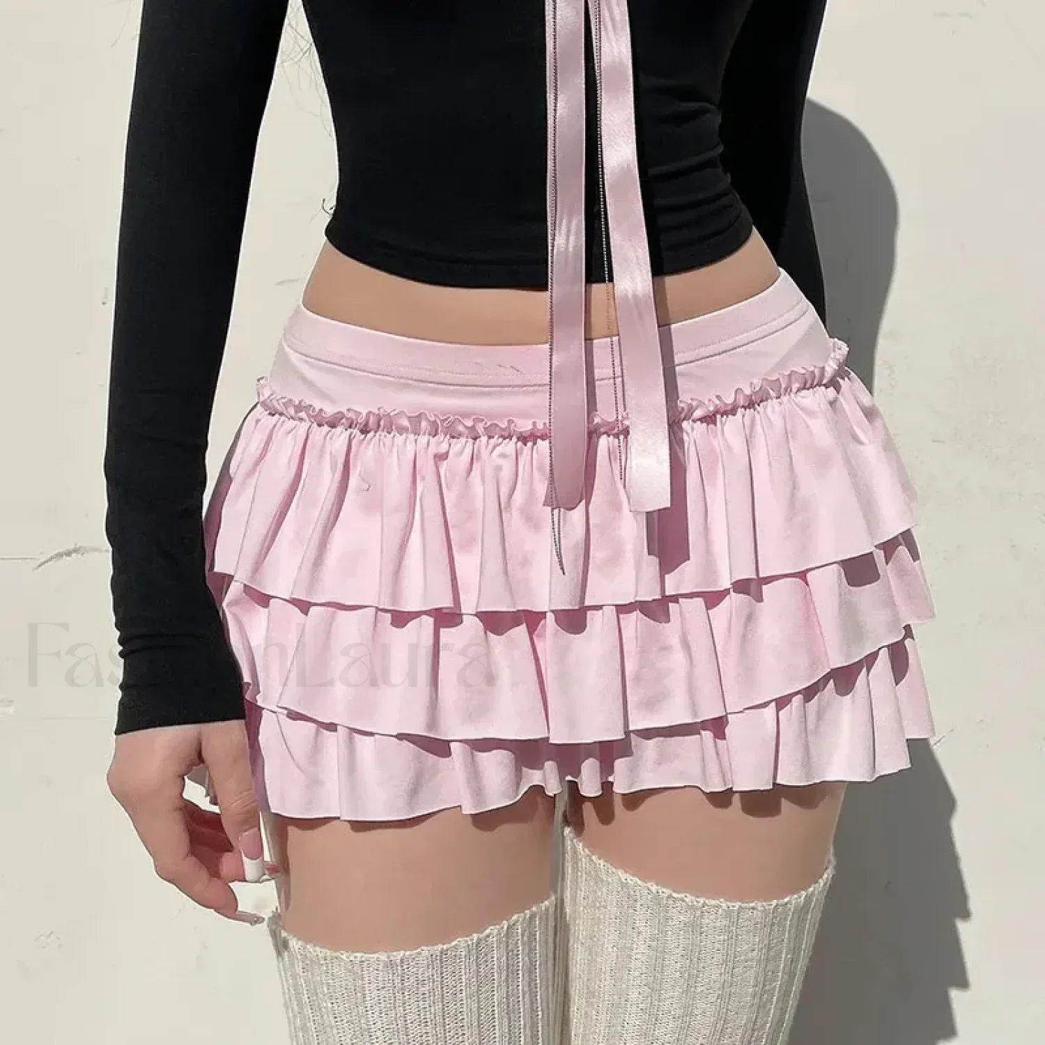 Bow Trim Low Waist Mini Skirt - Image 10