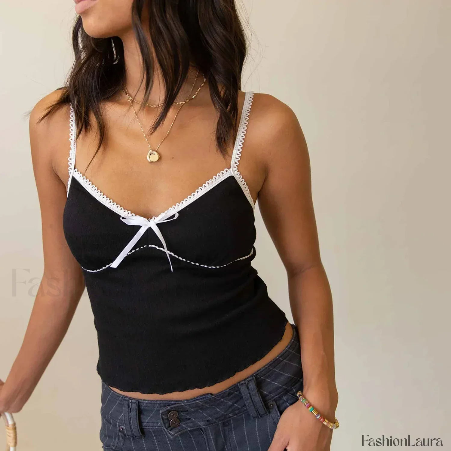 Bow V-Neck Club Crop Top - Image 18