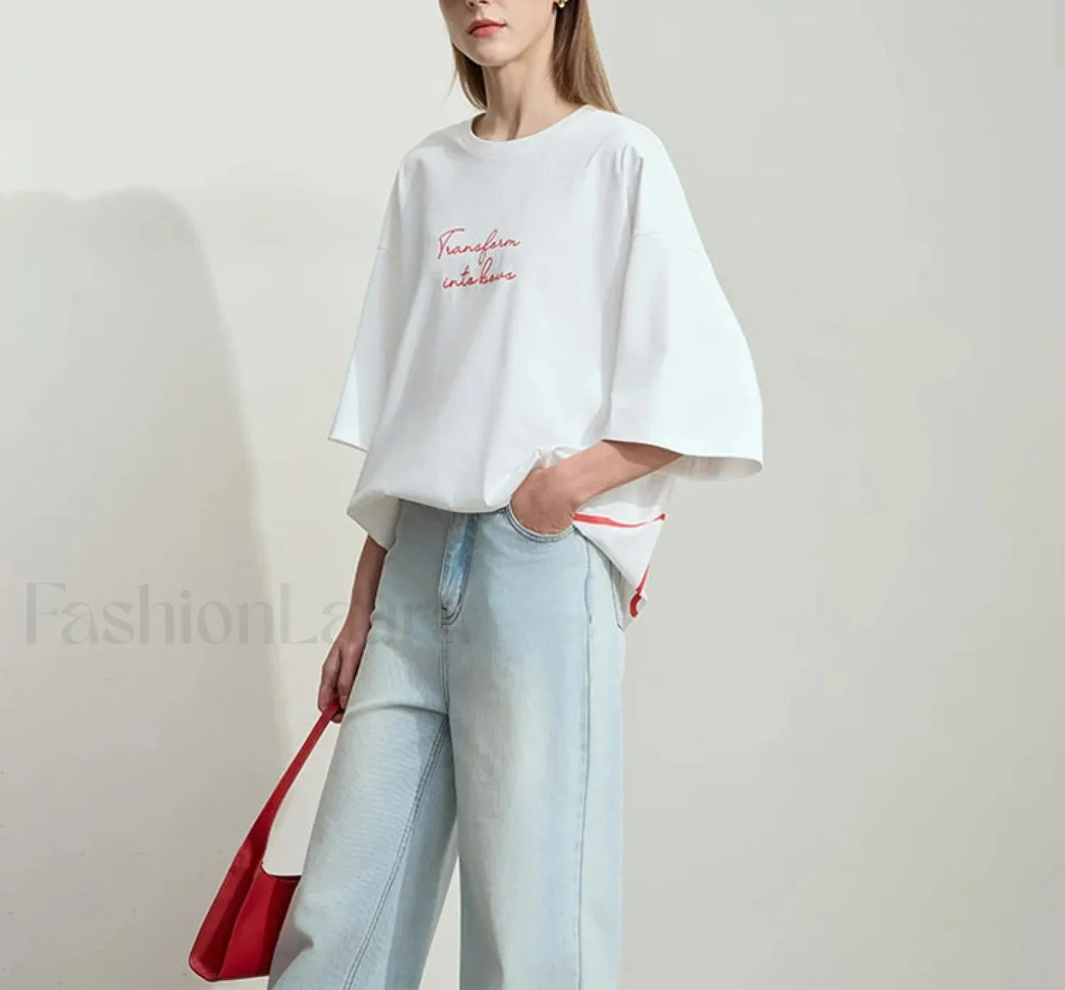 Bowknot Print Loose T-Shirt - Image 4