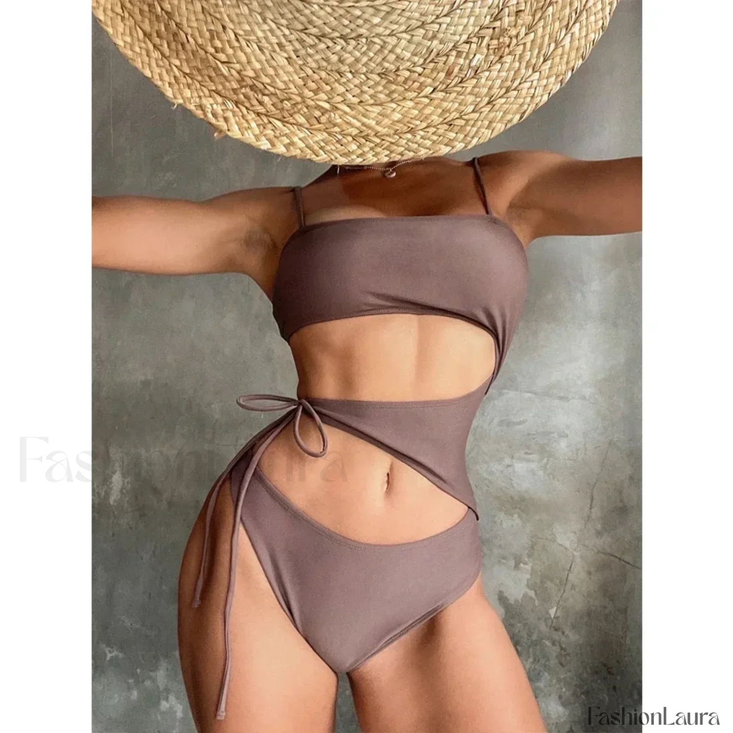 Brown High Cut One Piece - Image 12
