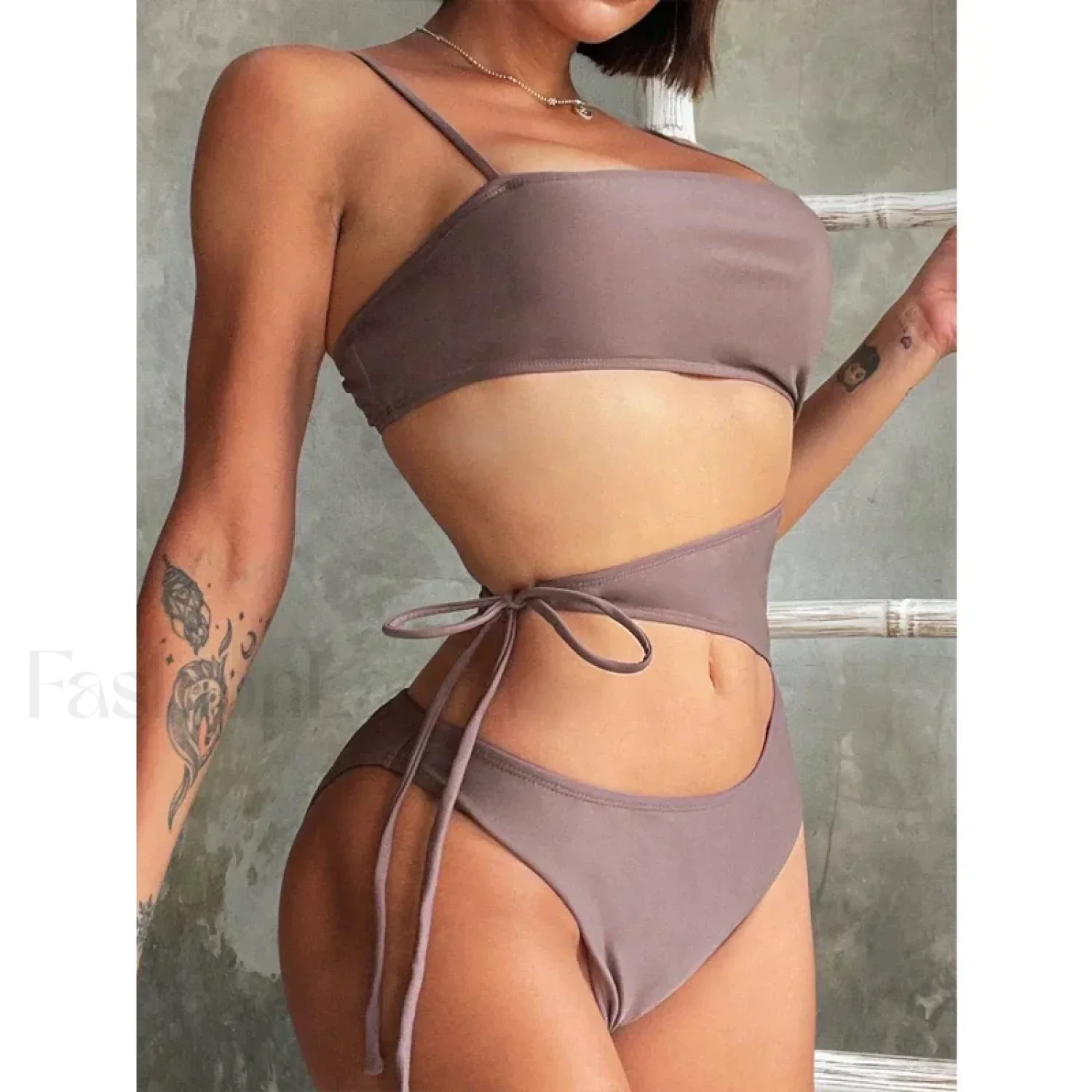 Brown High Cut One Piece - Image 3