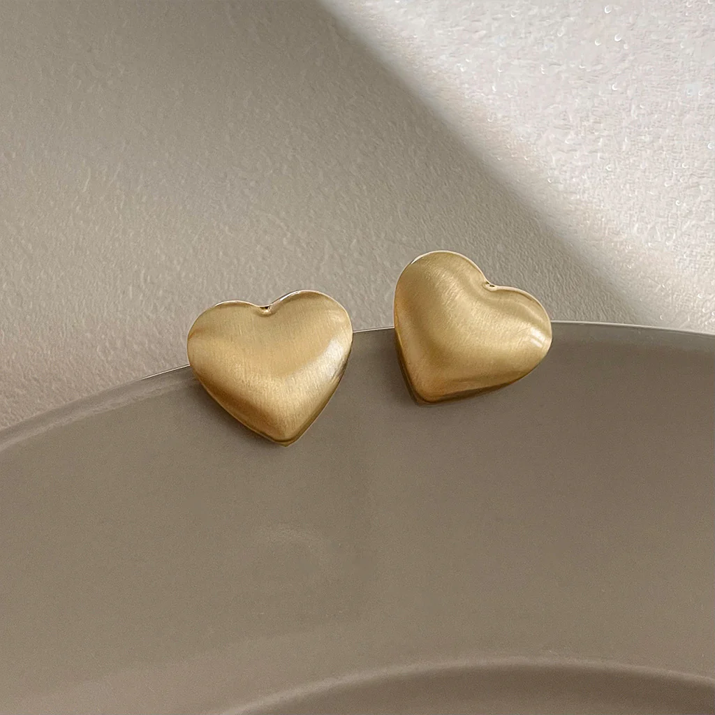 Brushed Matte Geometric Minimalist Stud Earrings - Image 5