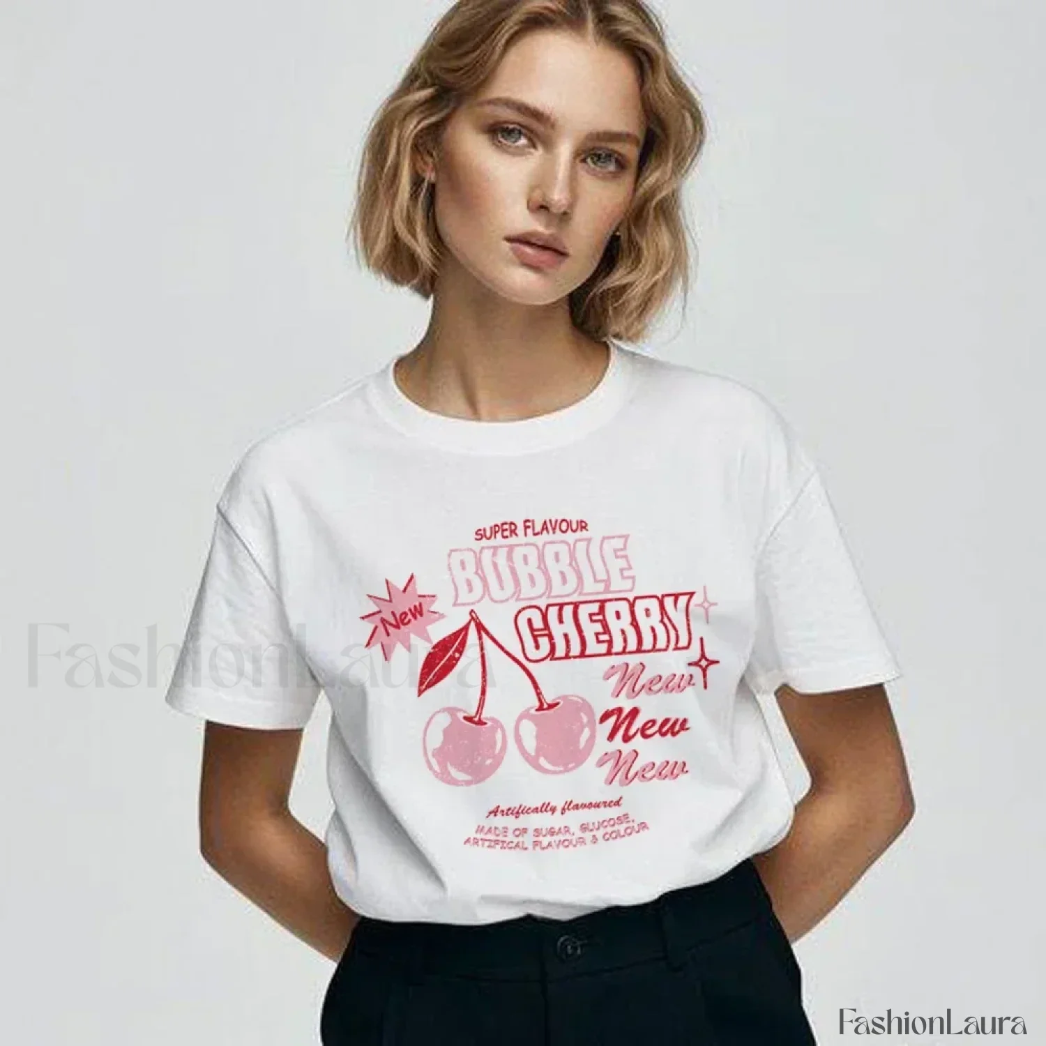 Bubble Cherry Cowgirl Western Alcohol Graphic T-Shirt - Image 12