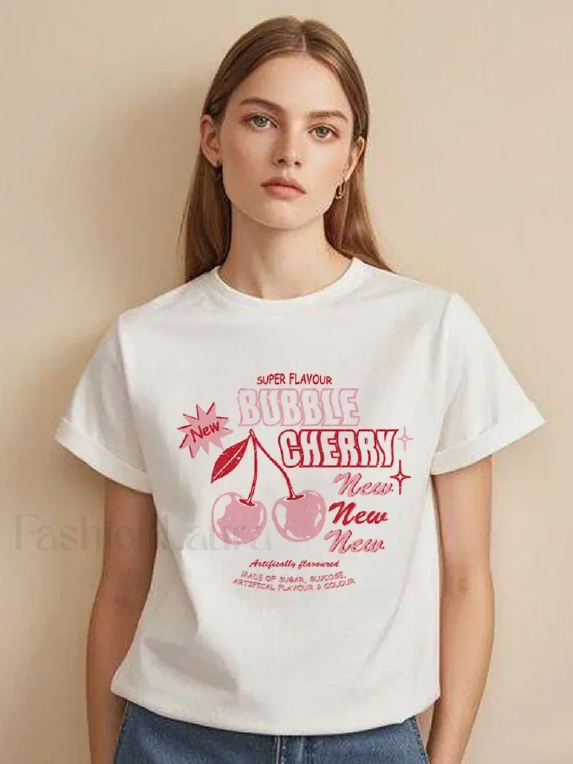Bubble Cherry Cowgirl Western Alcohol Graphic T-Shirt - Image 3