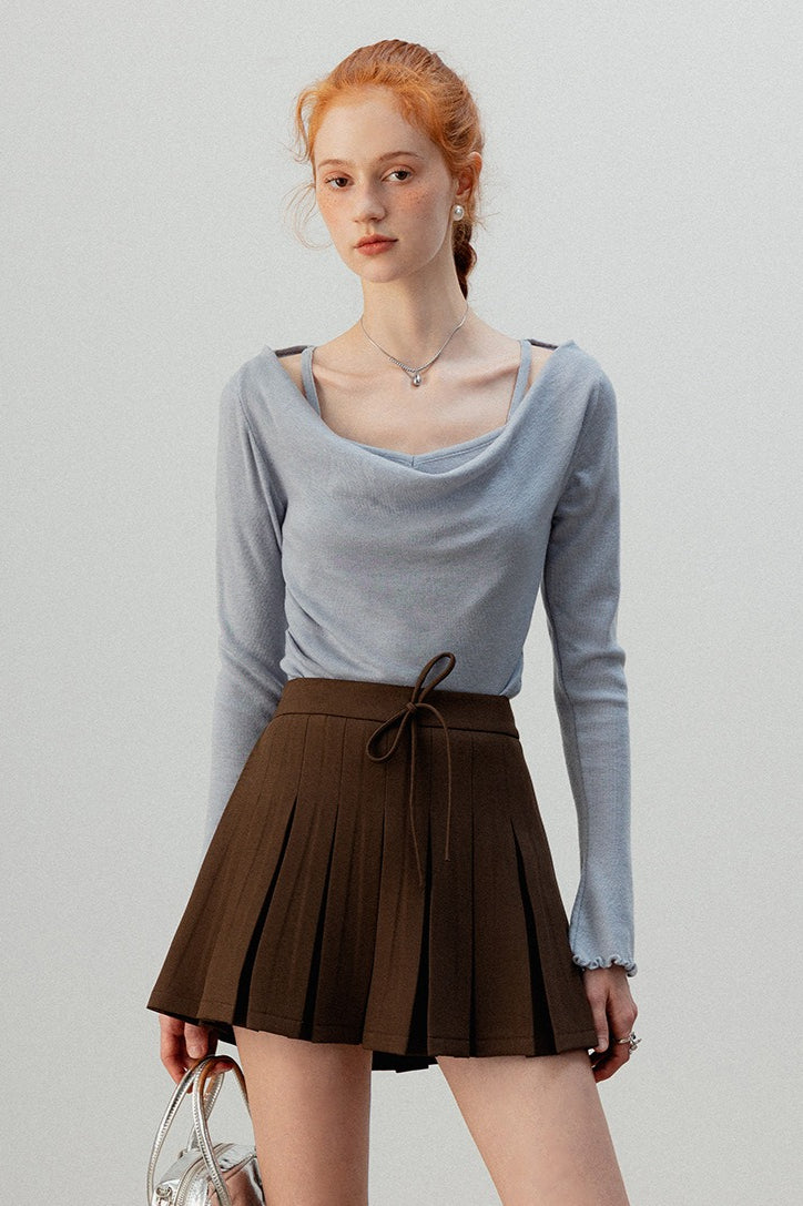 Burgundy Mock Two Piece Knit Top - Image 12