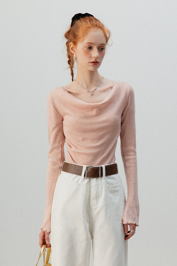 Burgundy Mock Two Piece Knit Top - Image 4