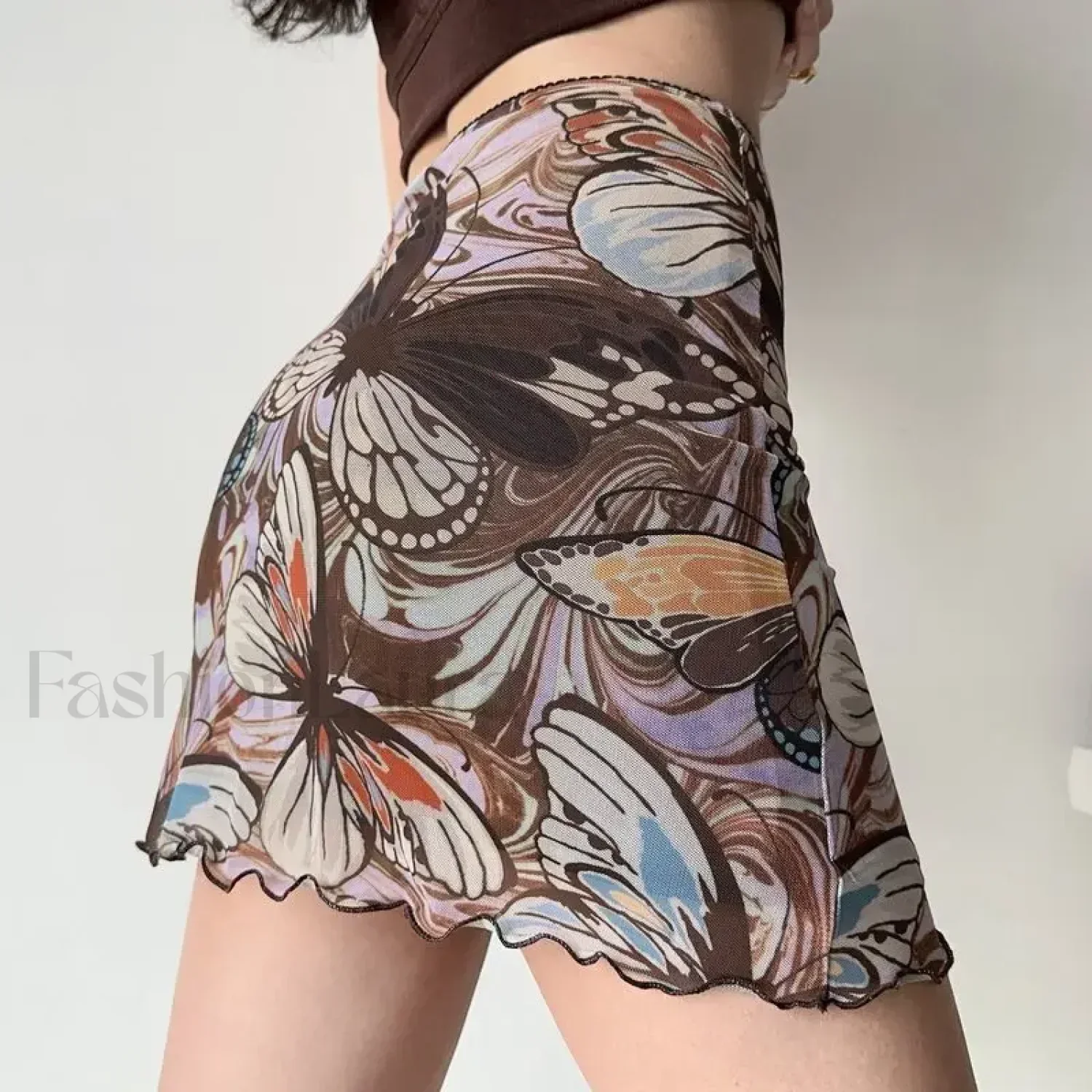 Butterfly Print Korean Bodycon Skirt - Image 2