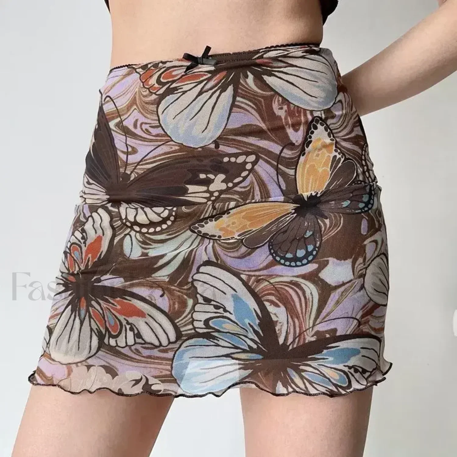 Butterfly Print Korean Bodycon Skirt - Image 3