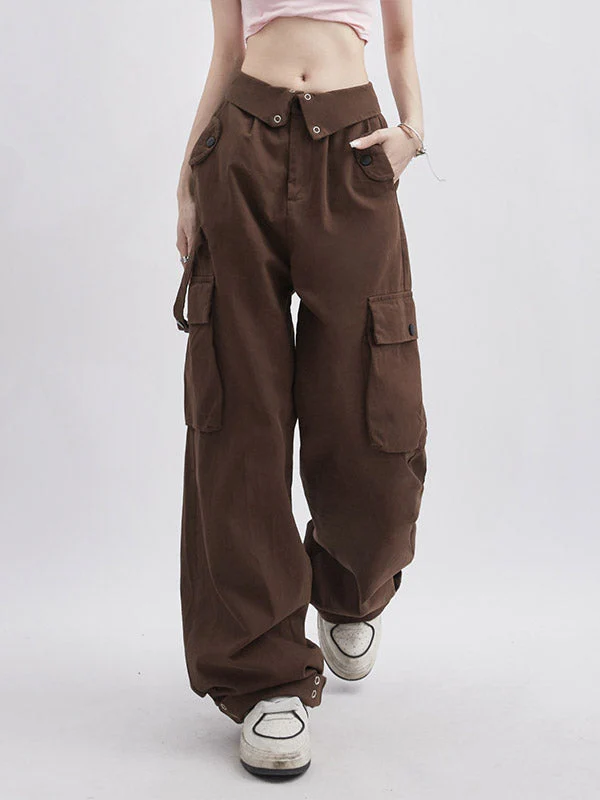 Buttoned High Waisted Cargo Pants - Image 30