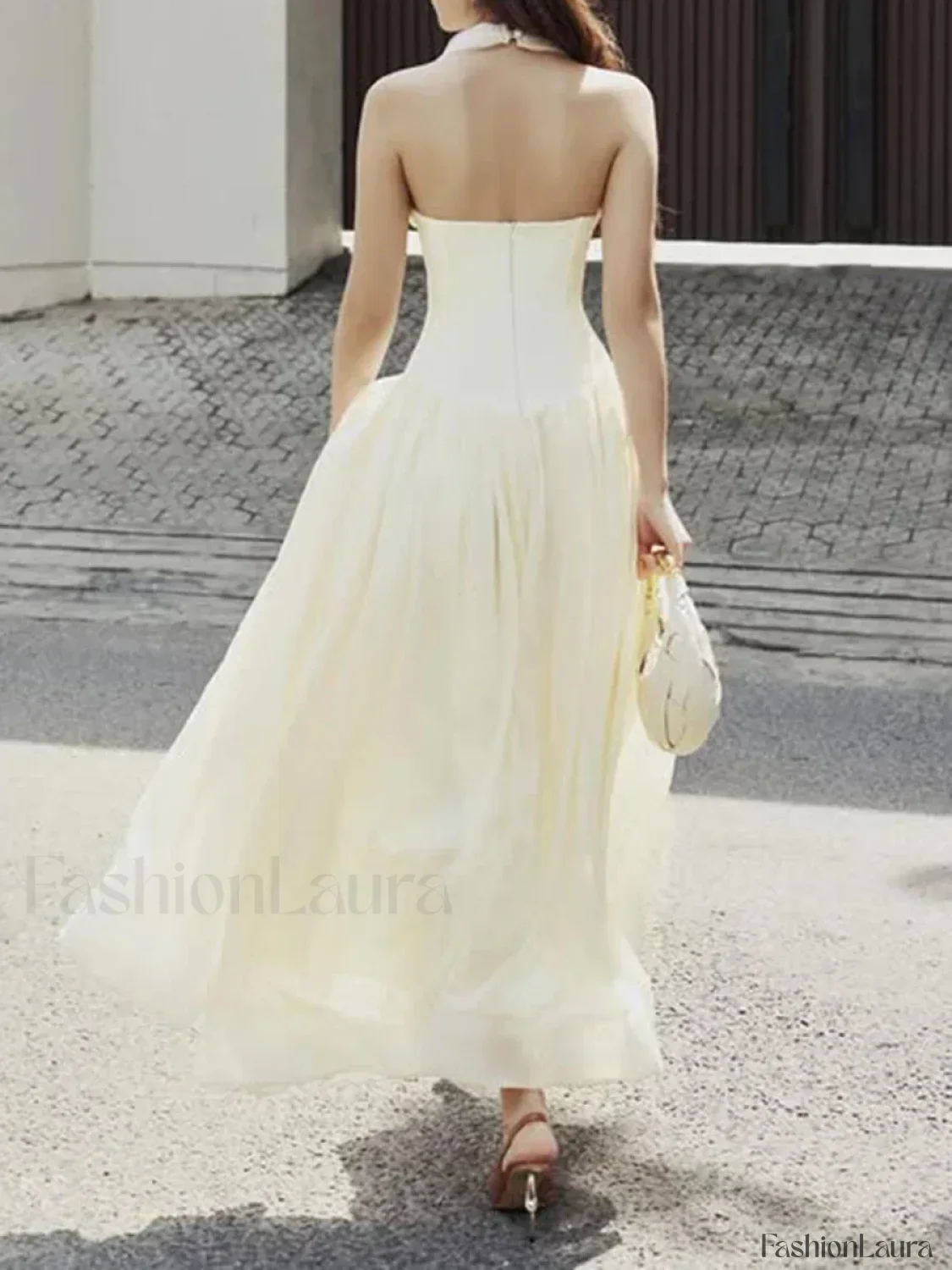 Buttoned Patchwork V Neck Maxi Dress - Image 17