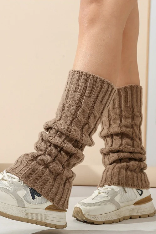 Cable Knit Chunky Slouchy Boot Leg Warmers - Image 10