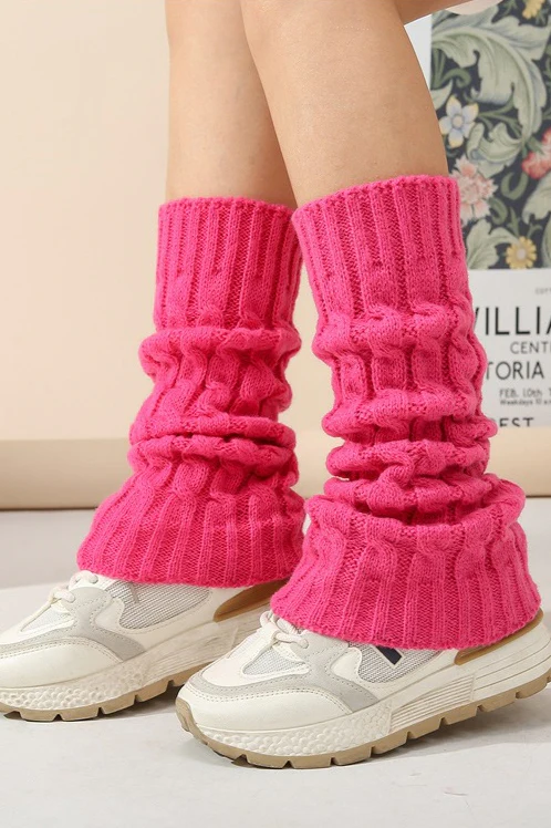 Cable Knit Chunky Slouchy Boot Leg Warmers - Image 11
