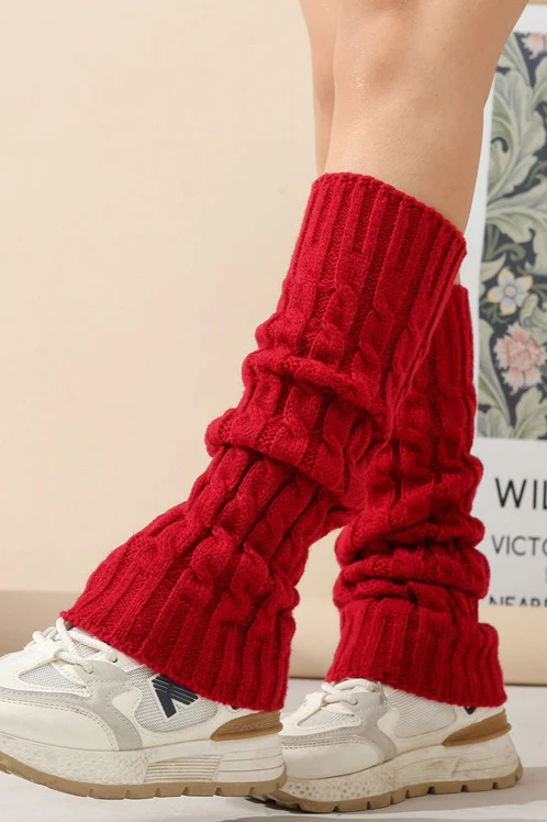 Cable Knit Chunky Slouchy Boot Leg Warmers - Image 8