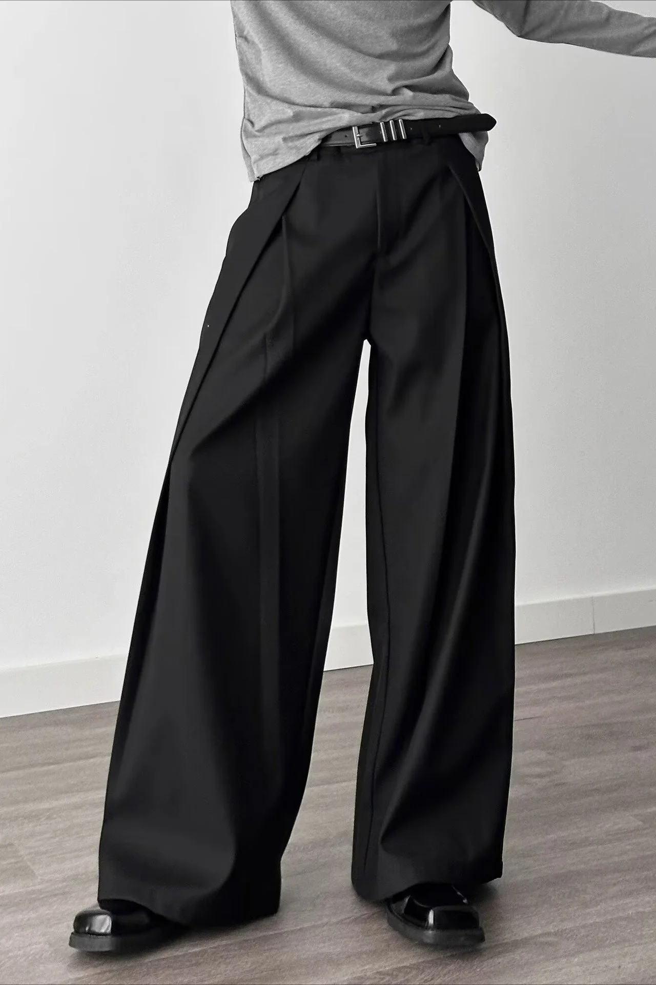 Casual 3D Pleat A-Line Wide Leg Pants - Image 10