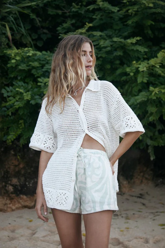 Casual Cardigan Crochet Hollow Blouse - Image 2