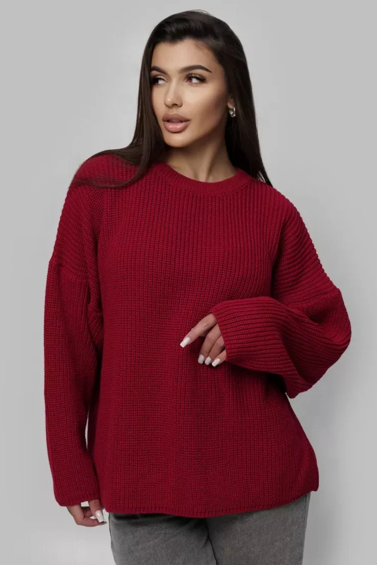 Casual Crew Neck Loose Solid Sweater - Image 18