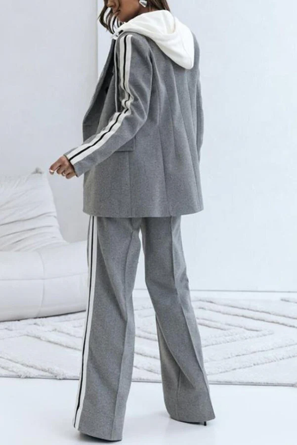 Casual Double Breasted Two Piece Blazer Pants Set - Image 6