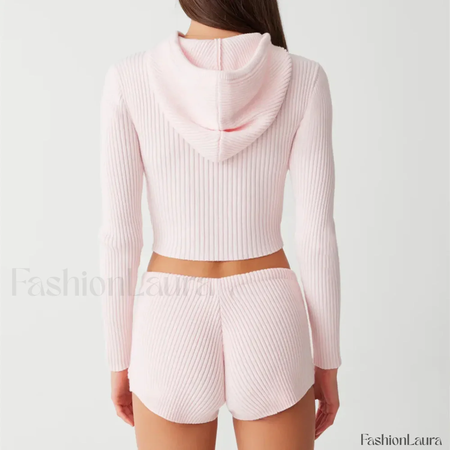 Casual Knit 00s Y2K Zipped Sweater Flower Shorts Two Piece Set - Image 15