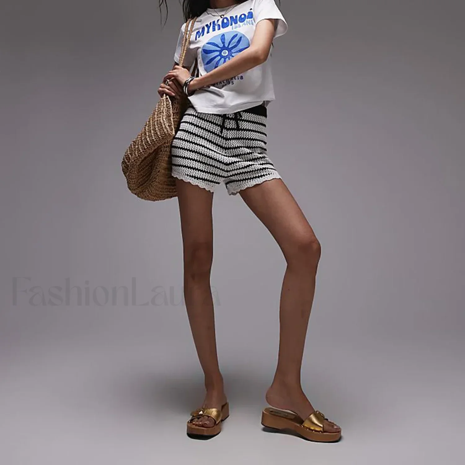 Casual Letter Print Round Neck T-Shirt - Image 6
