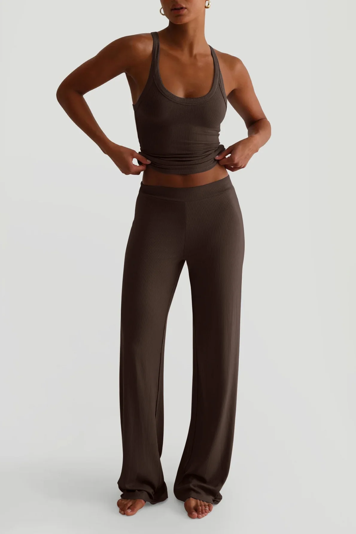 Casual Sporty Tank Top Palazzo Pants Set - Image 9