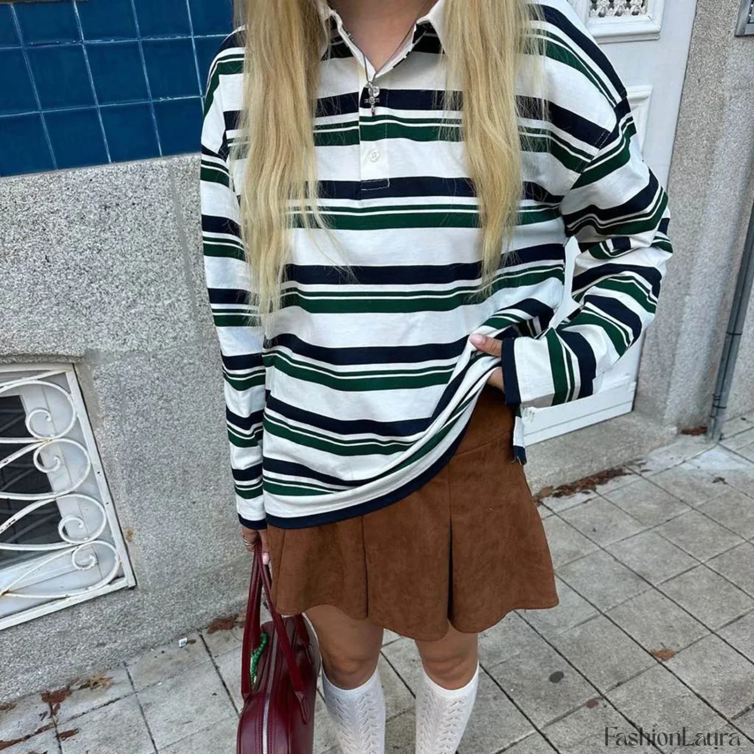Casual Striped Long Sleeve T-Shirt - Image 14