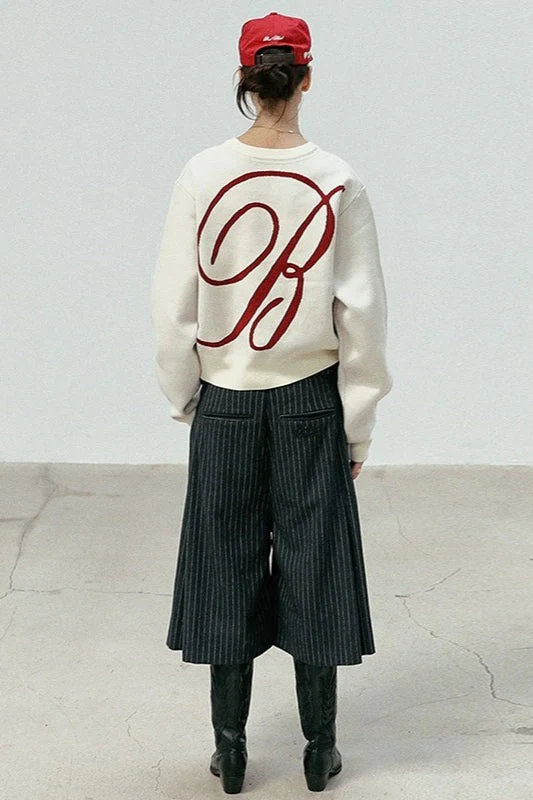 Casual Vintage Crew Neck Sweater - Image 28
