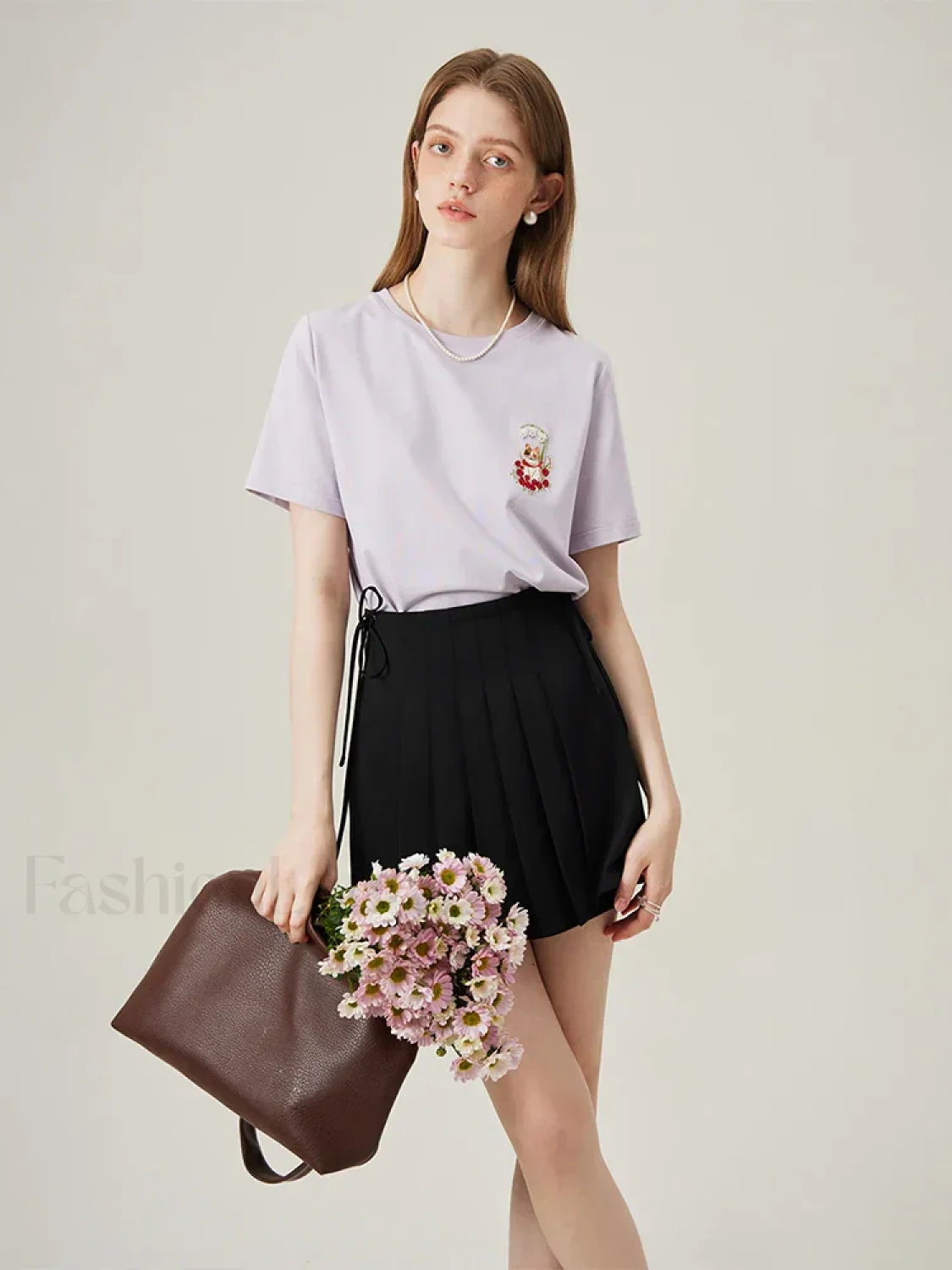 Cat Embroidered Korean Loose T-Shirt - Image 6