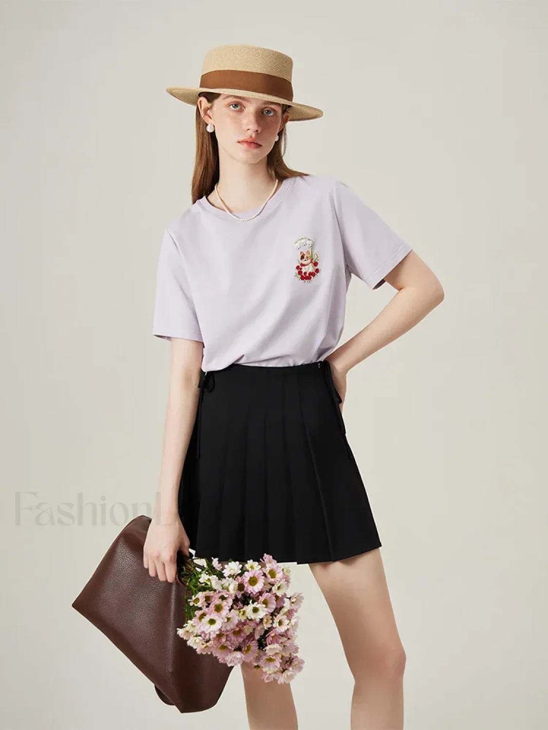 Cat Embroidered Korean Loose T-Shirt - Image 7