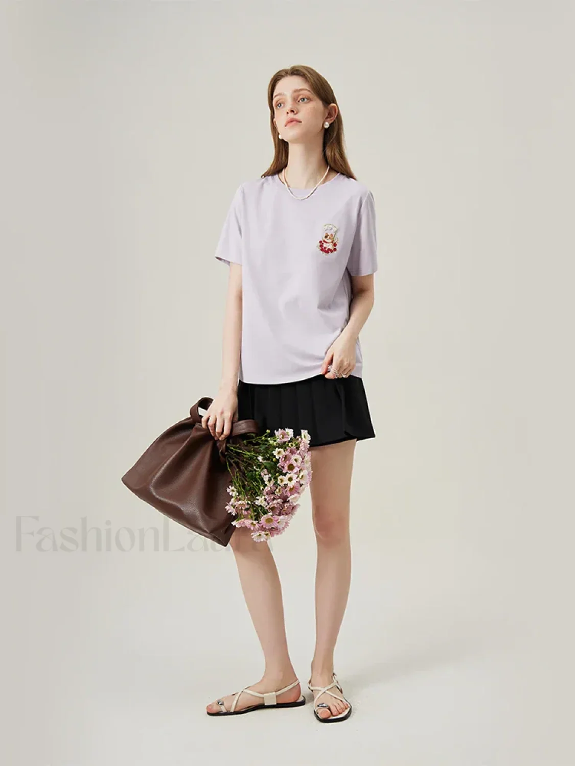 Cat Embroidered Korean Loose T-Shirt - Image 8