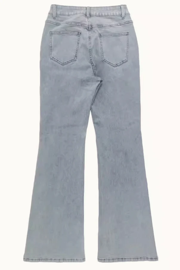 Chic High Waist Stretch Bootcut Jeans - Image 10