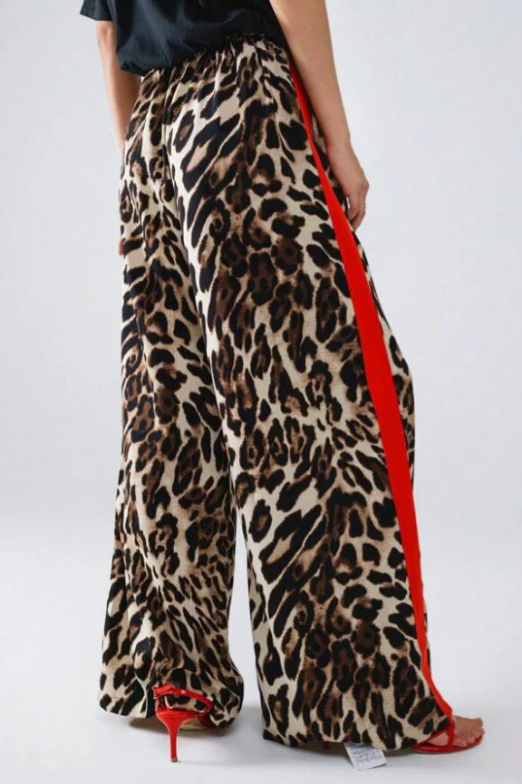 Chic Leopard Print Relaxed Wide Leg Pants - Image 13