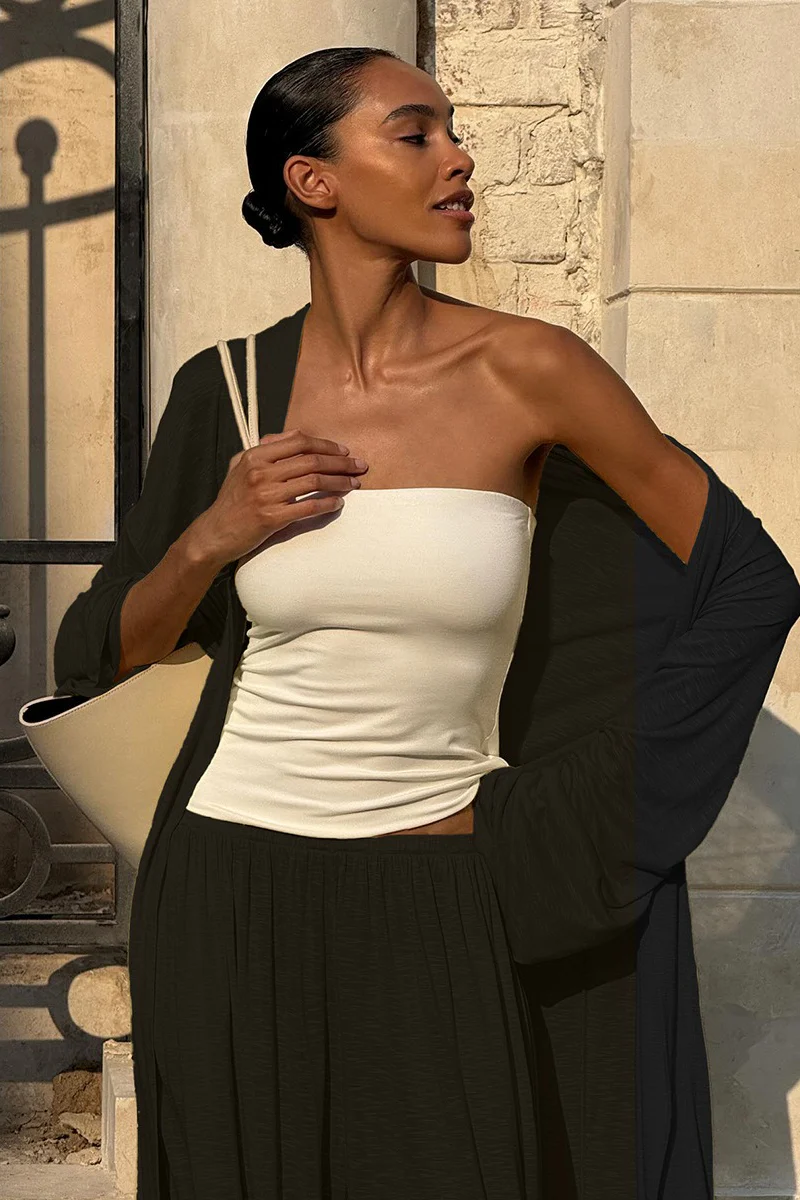 Chic Longline Cardigan Loose Two Piece Pants Set - Image 9
