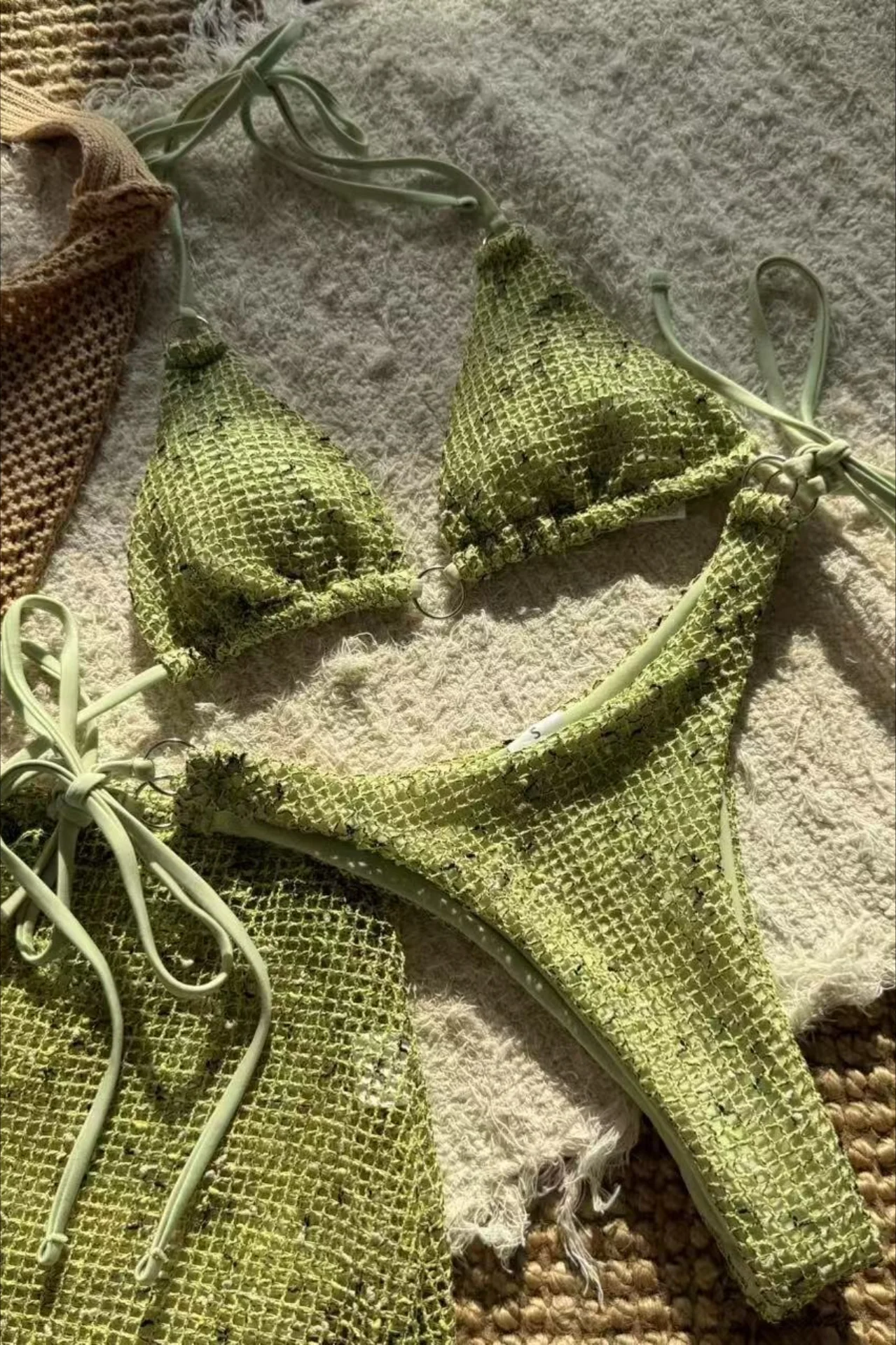 Mesh Strappy Beach Three Piece Swim Set - Image 7
