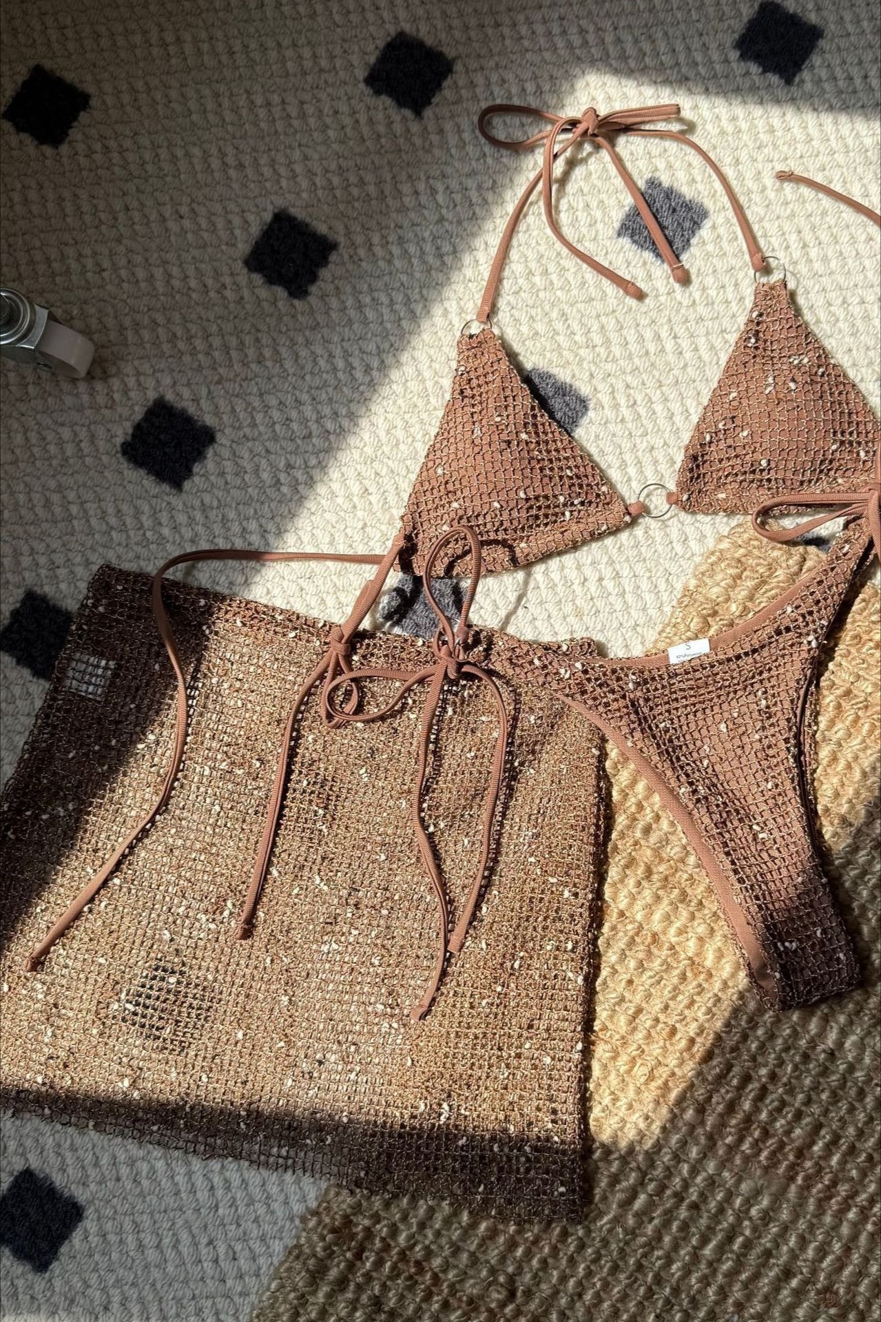 Mesh Strappy Beach Three Piece Swim Set - Image 8