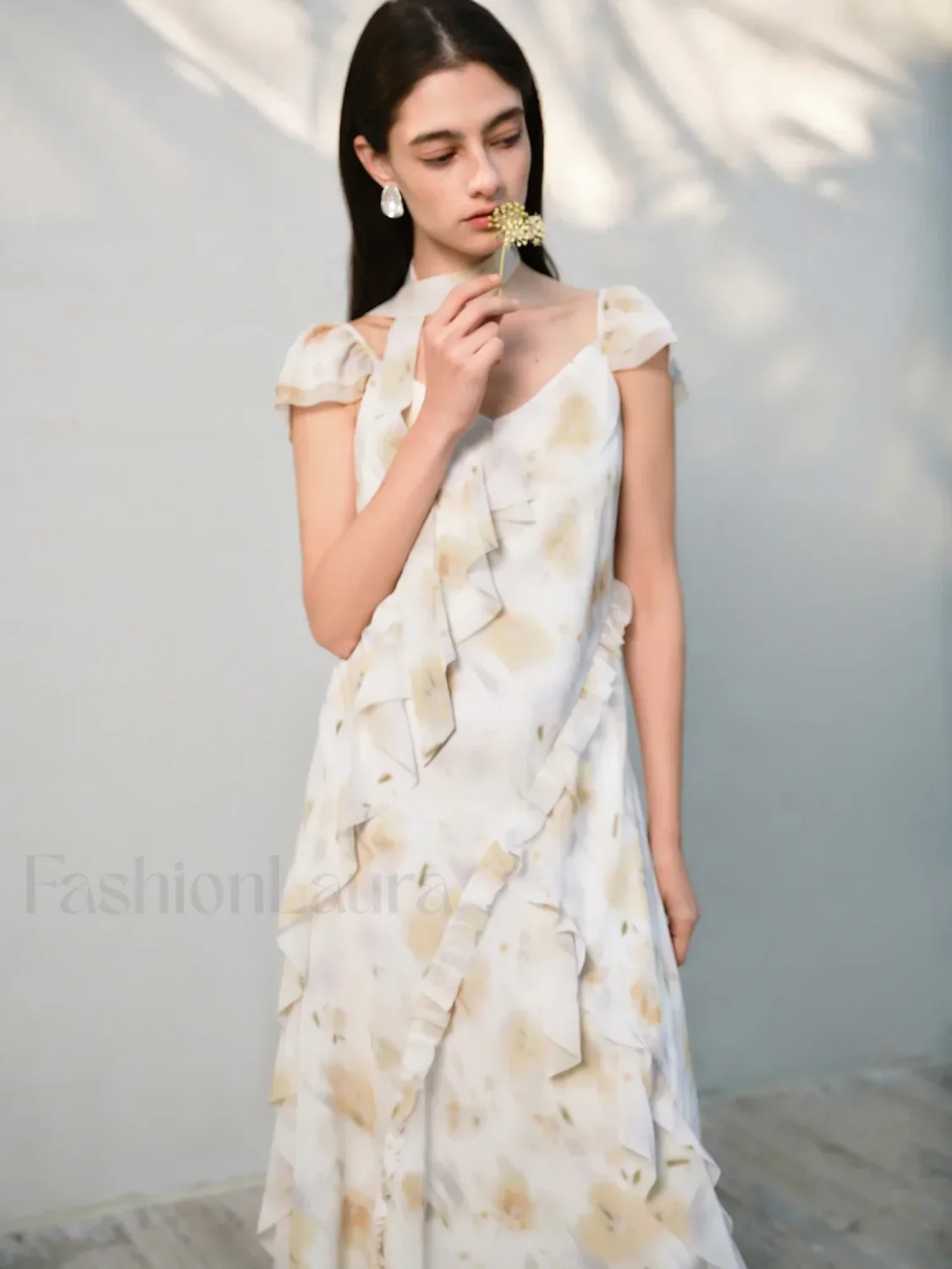 Chiffon Strappy Fly Floral Dress - Image 7