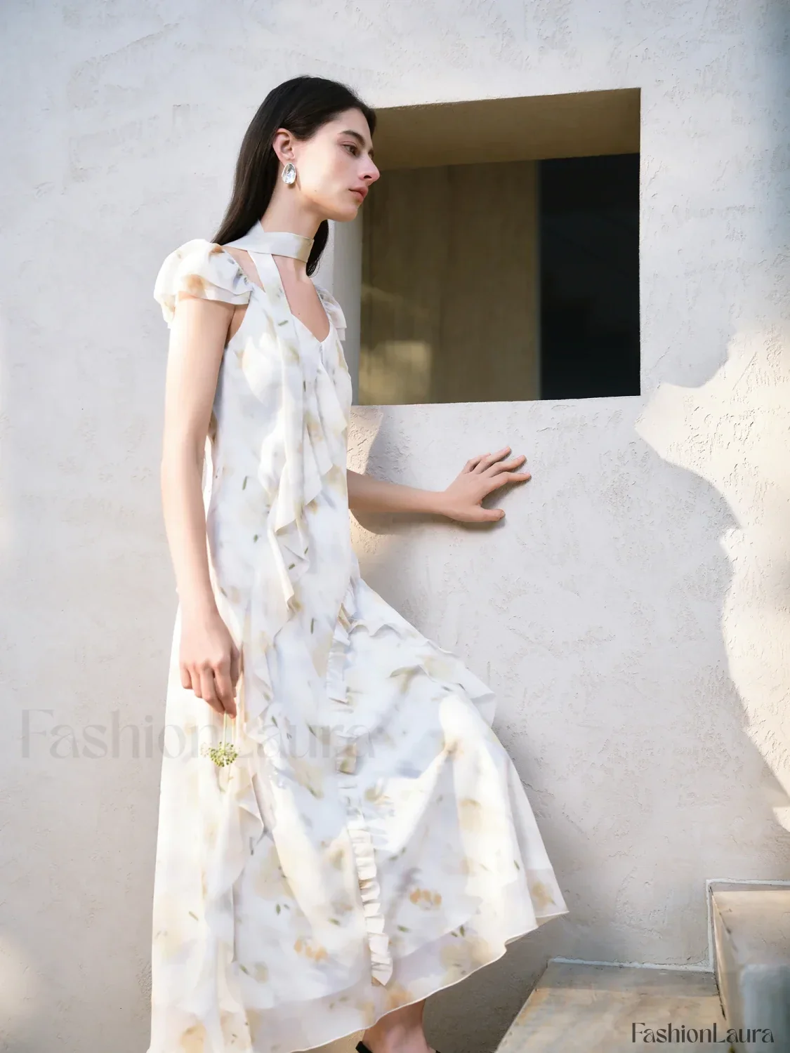 Chiffon Strappy Fly Floral Dress - Image 9
