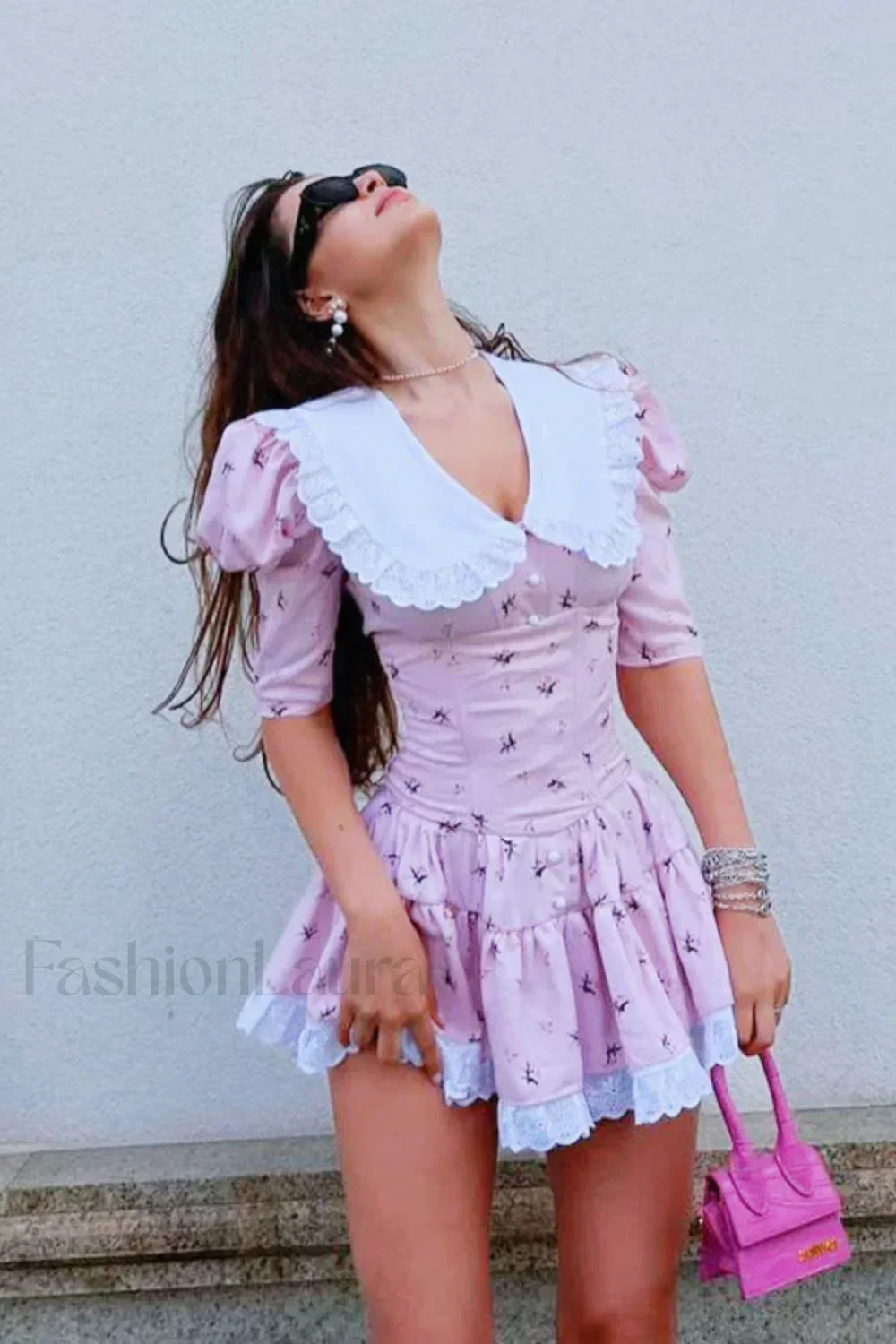 Cinched Babydoll Flora Mini Dress - Image 2