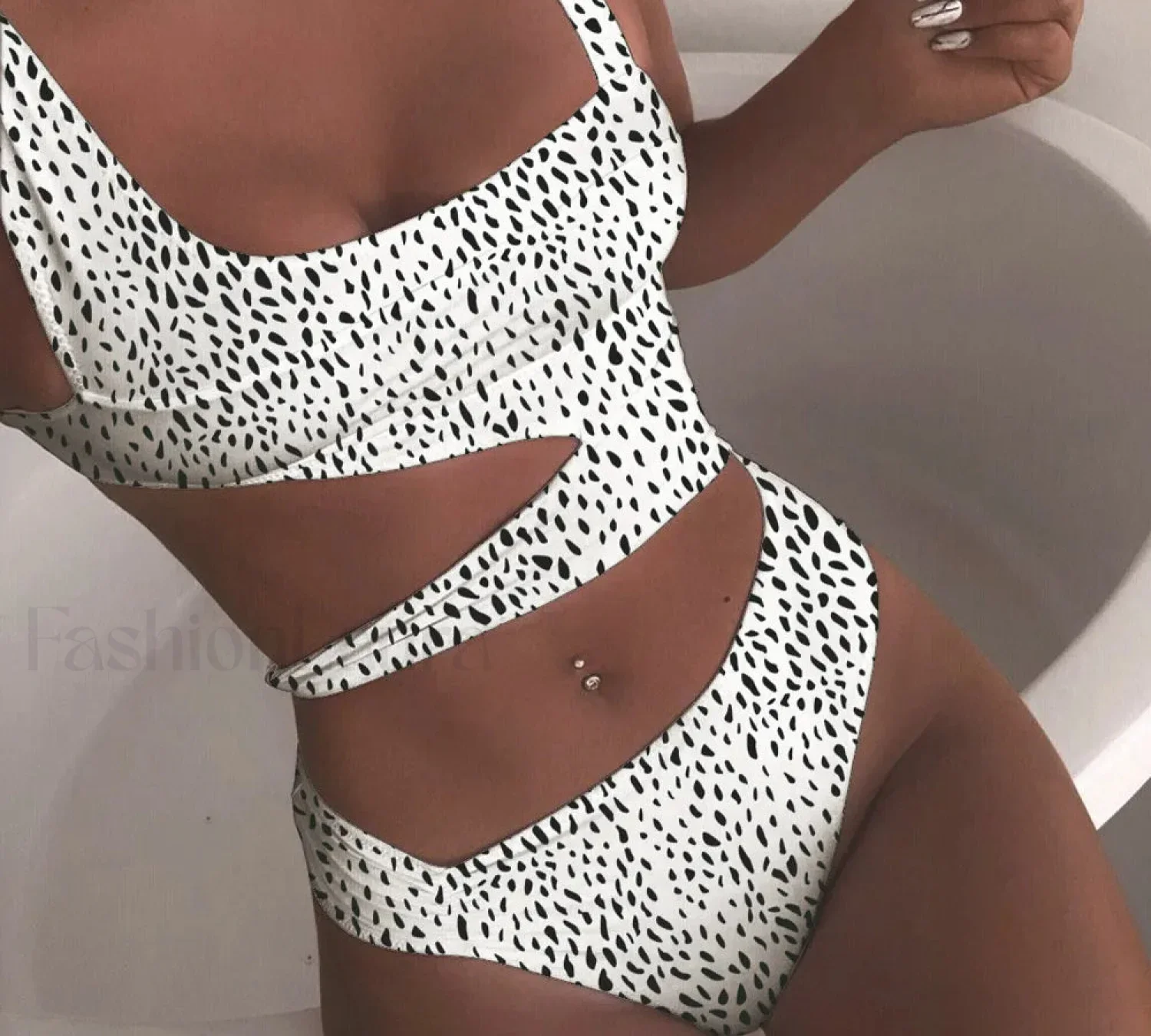 Cloud Print Bandage Push Up One Piece - Image 7