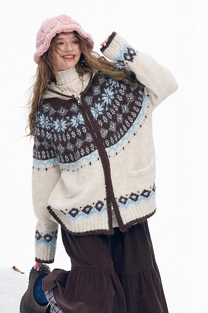 Color Block Chunky Hooded Sweater - Image 4