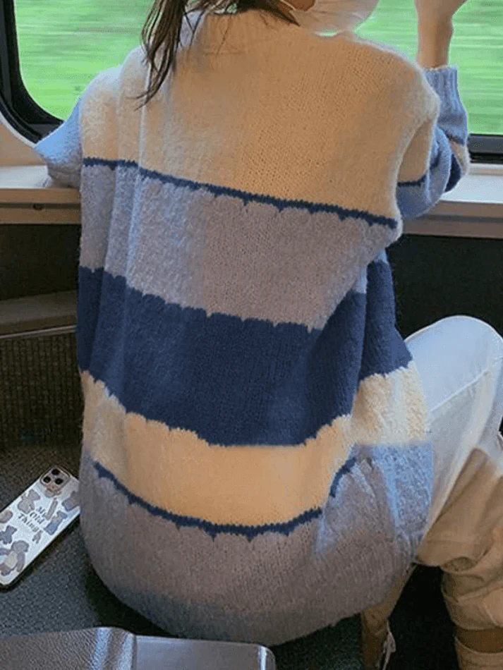 Color Block Striped Sweater - Image 10