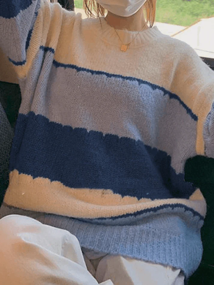 Color Block Striped Sweater - Image 11