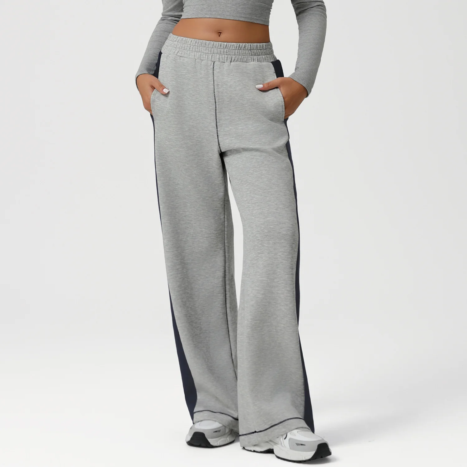 Color Block Yoga Knit Pants - Image 9