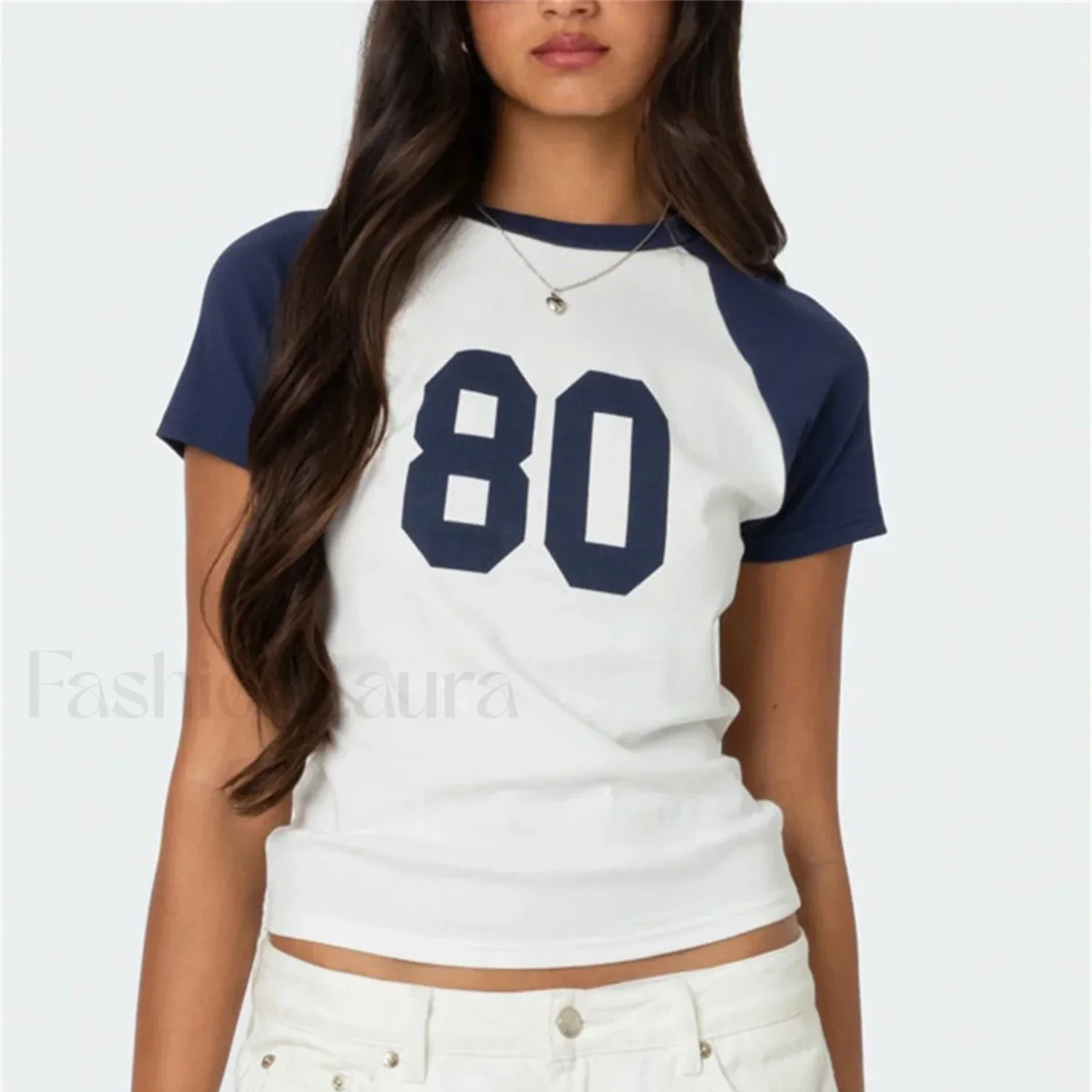 Color Matching Striped Raglan T-Shirt - Image 9