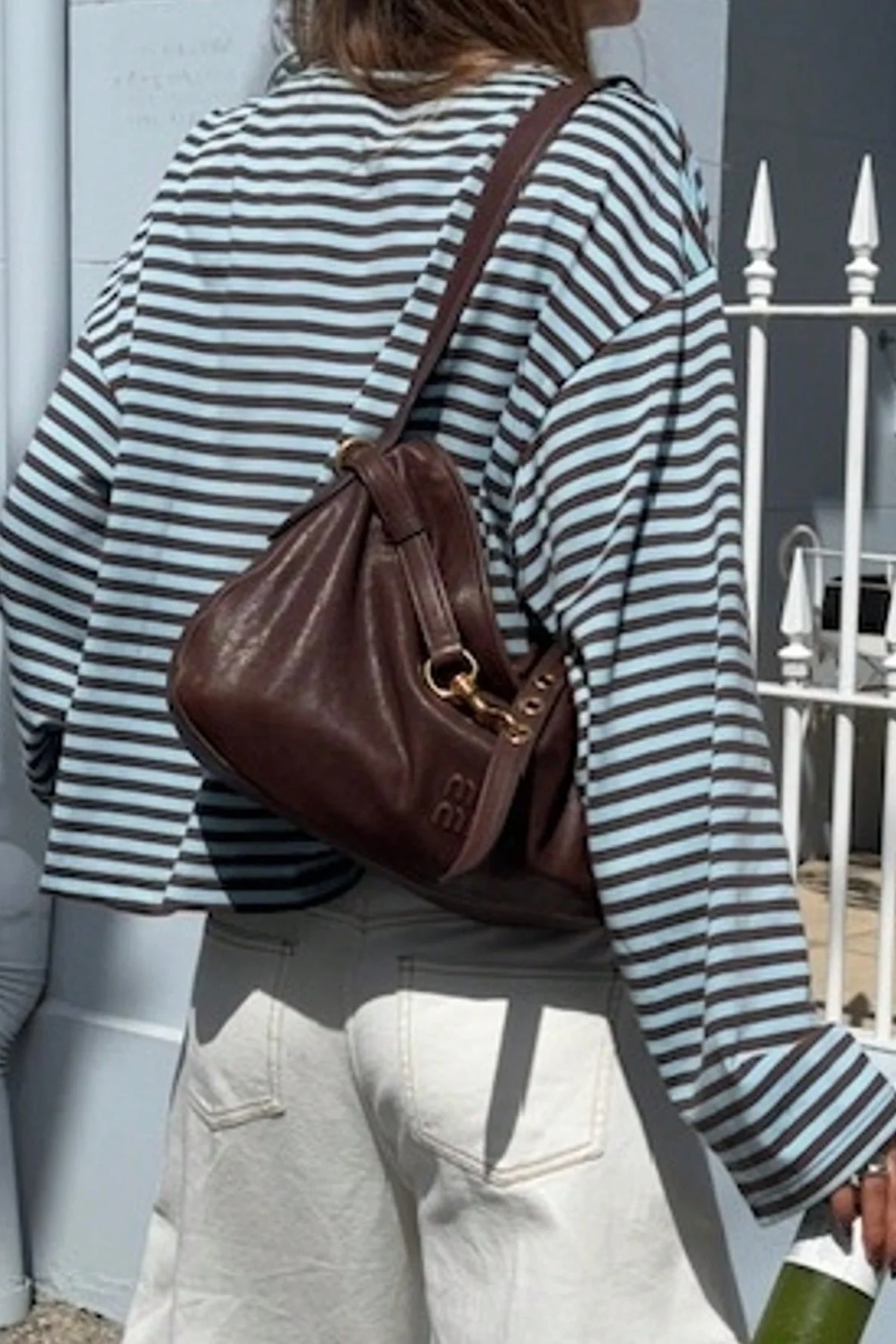 Colorblock Striped Relaxed Fit Long Sleeve Tee - Image 3