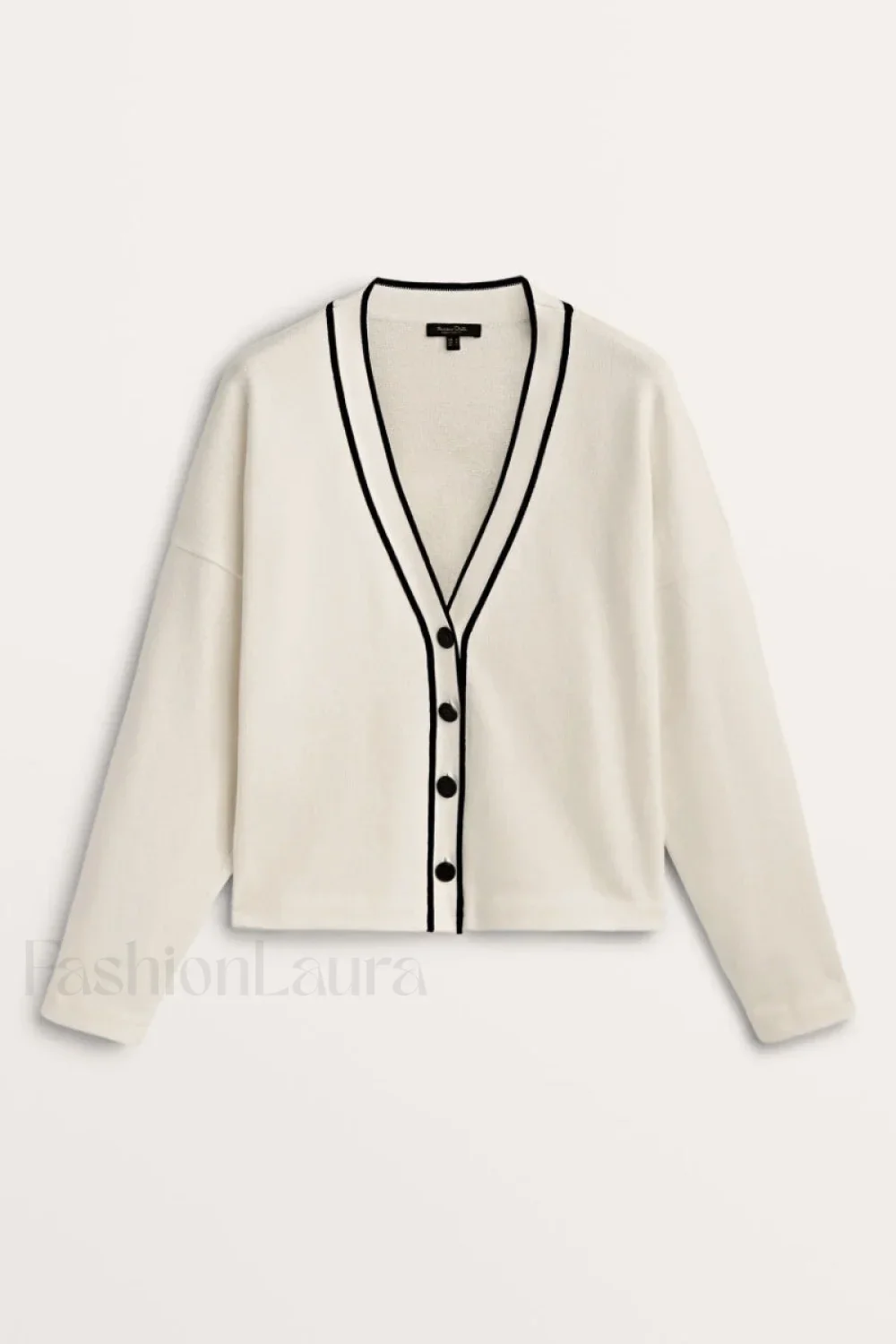 Contrast Knit College Cardigan - Image 4